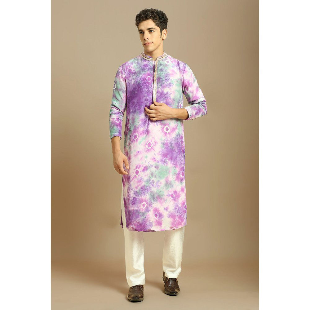 Masumi Mewawalla Purple Embroidered Kurta with Pant (Set of 2)