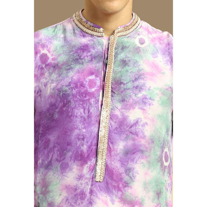 Masumi Mewawalla Purple Embroidered Kurta with Pant (Set of 2)