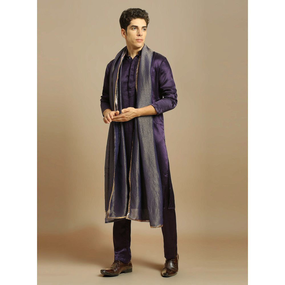 Masumi Mewawalla Deep Purple Kurta with Pant and Dupatta (Set of 3)