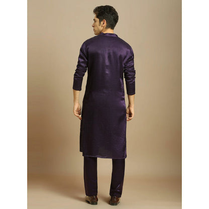 Masumi Mewawalla Deep Purple Kurta with Pant and Dupatta (Set of 3)