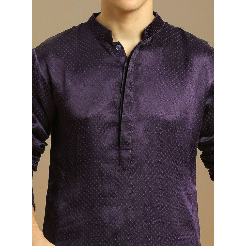 Masumi Mewawalla Deep Purple Kurta with Pant and Dupatta (Set of 3)