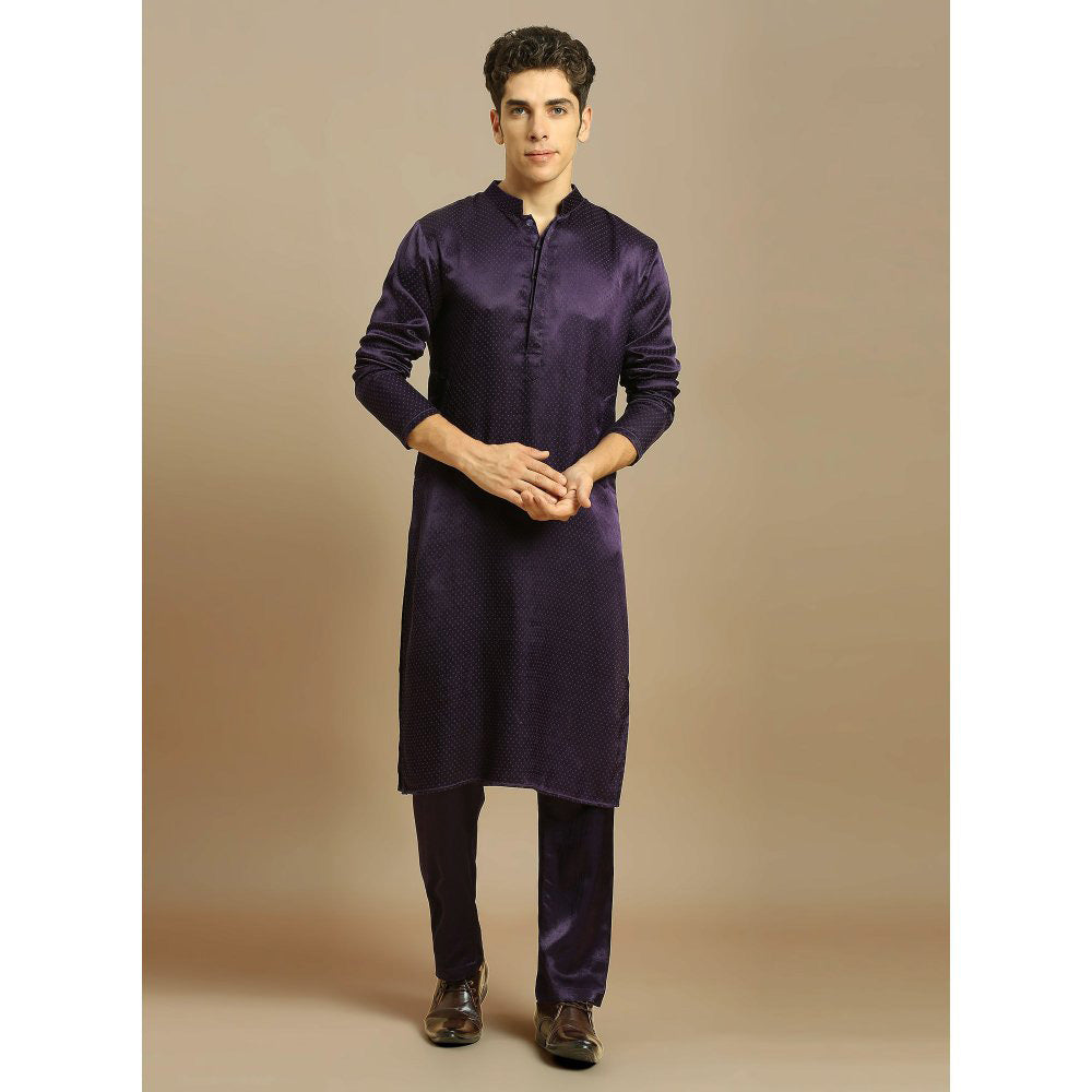 Masumi Mewawalla Deep Purple Kurta with Pant and Dupatta (Set of 3)