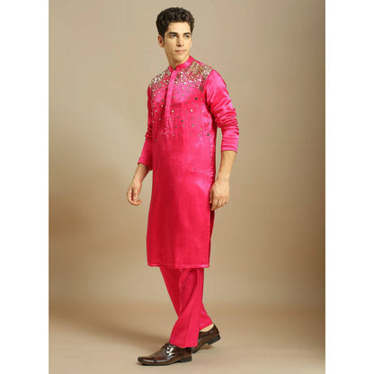 Masumi Mewawalla Hot Pink Embroidered Kurta with Pant (Set of 2)