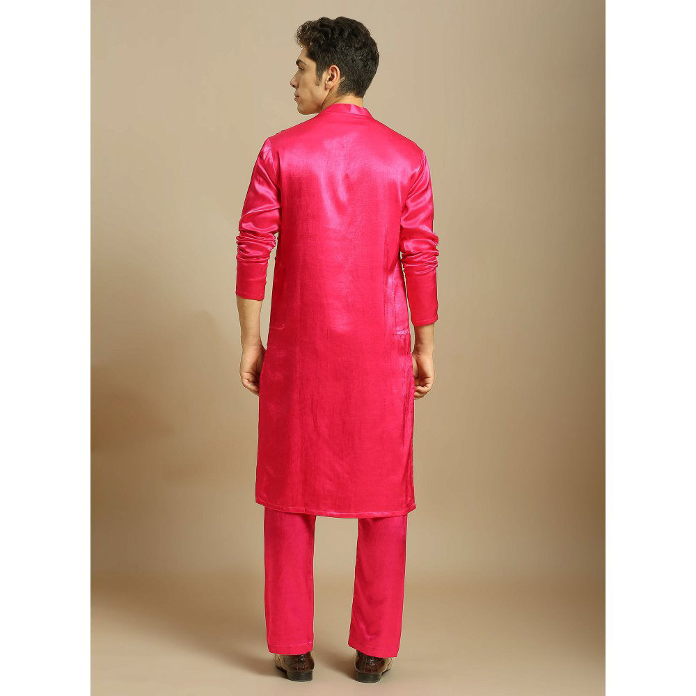 Masumi Mewawalla Hot Pink Embroidered Kurta with Pant (Set of 2)