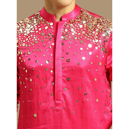 Masumi Mewawalla Hot Pink Embroidered Kurta with Pant (Set of 2)