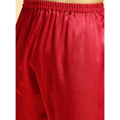 Masumi Mewawalla Red Embroidered Kurta with Pant (Set of 2)