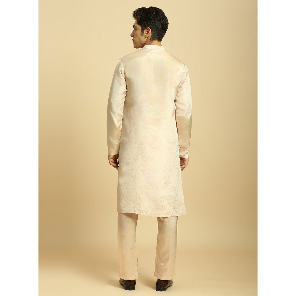 Masumi Mewawalla Cream Tissue Kurta with Pant and Ombre Dupatta (Set of 3)