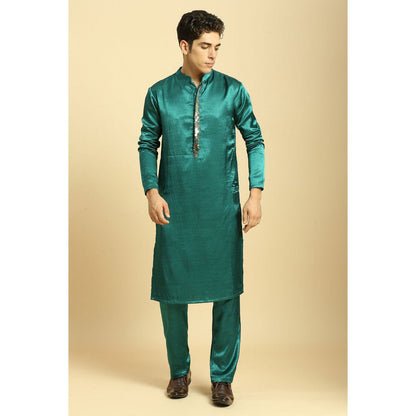 Masumi Mewawalla Teal Green Kurta with Pant (Set of 2)