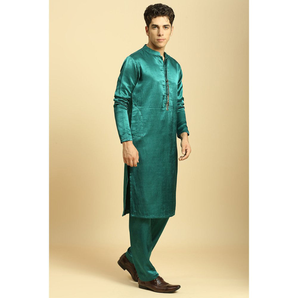 Masumi Mewawalla Teal Green Kurta with Pant (Set of 2)