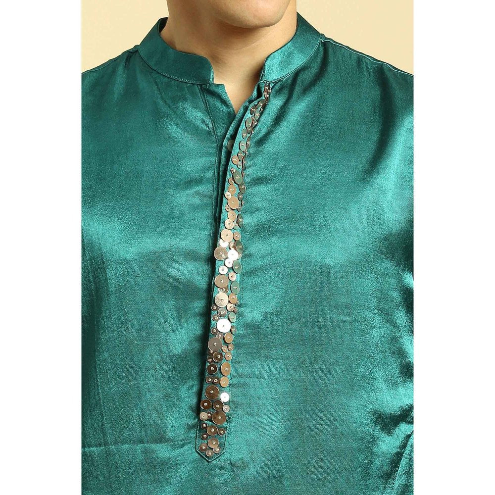 Masumi Mewawalla Teal Green Kurta with Pant (Set of 2)