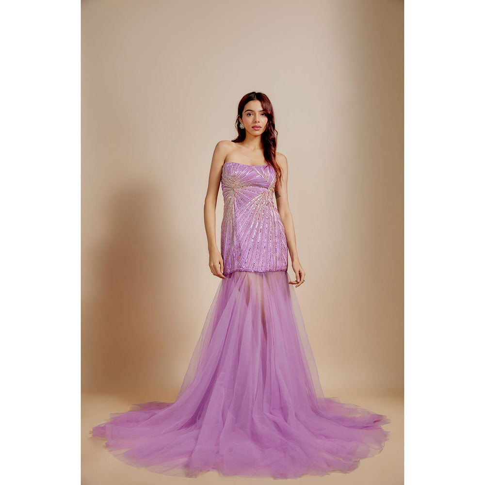 Masumi Mewawalla Purple Embroidered Dress