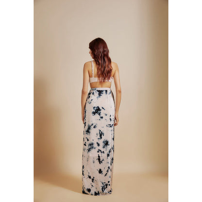 Masumi Mewawalla Blue Shibori Lehenga with Blouse and Dupatta (Set of 3)