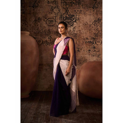 Masumi Mewawalla Multicolor Tassels Pre Drape Saree with Stitched Blouse