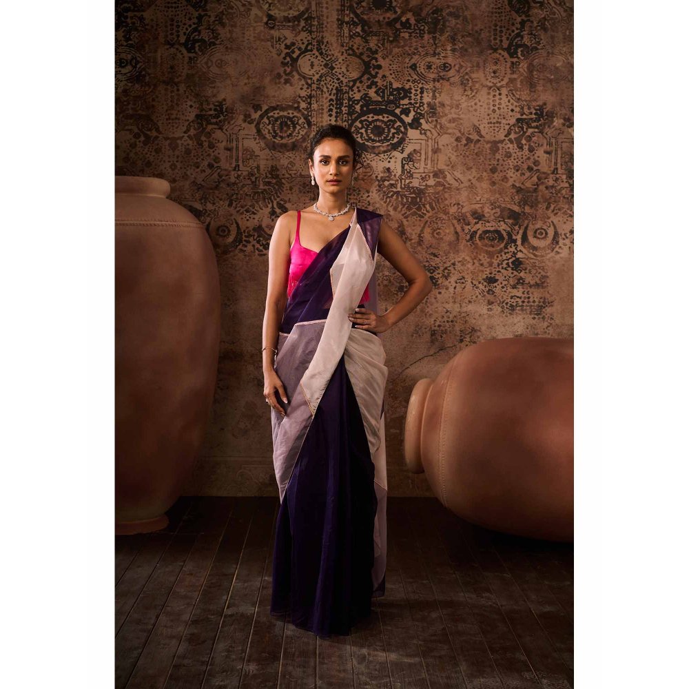 Masumi Mewawalla Multicolor Tassels Pre Drape Saree with Stitched Blouse