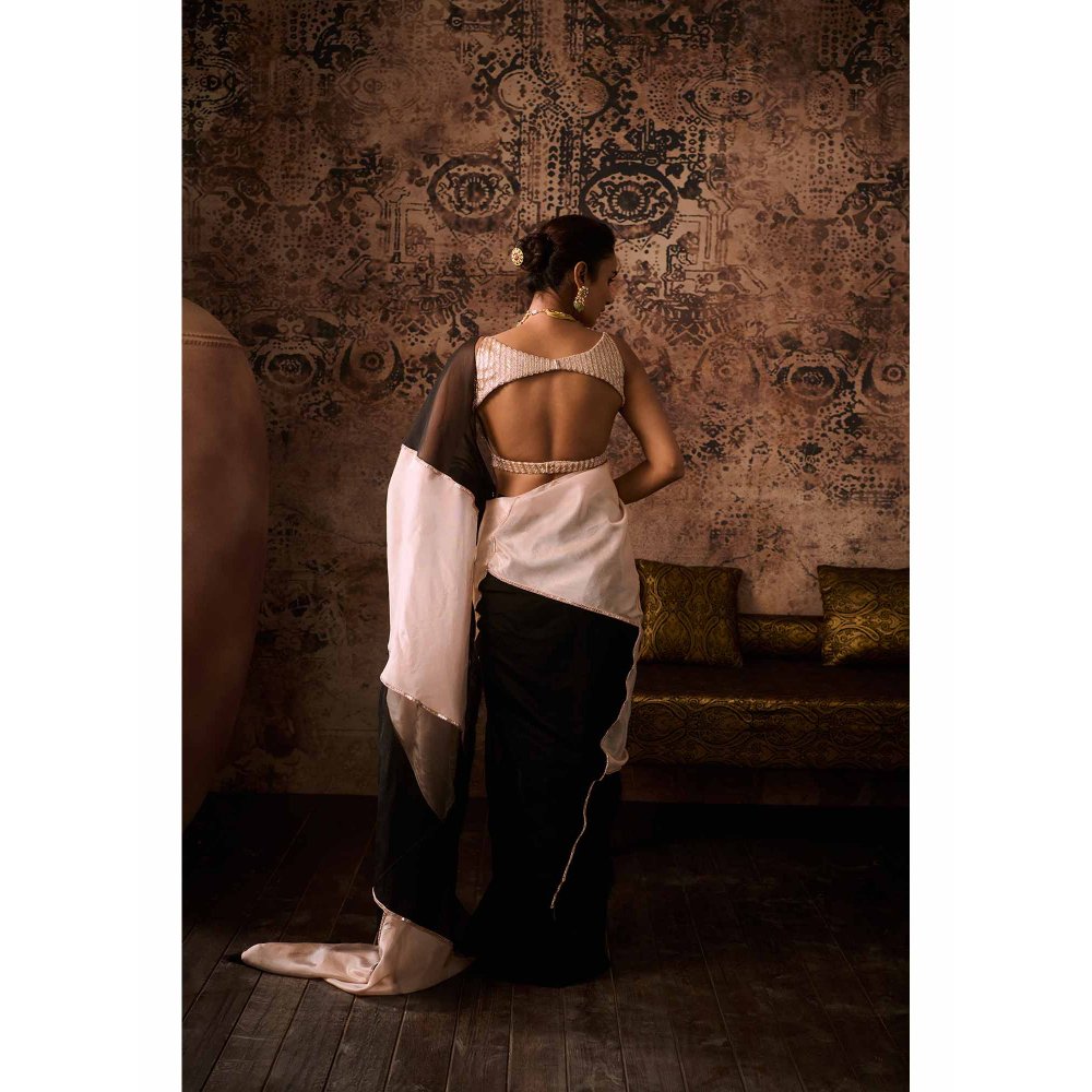 Masumi Mewawalla Multicolor Embellished Pre Drape Saree with Stitched Blouse