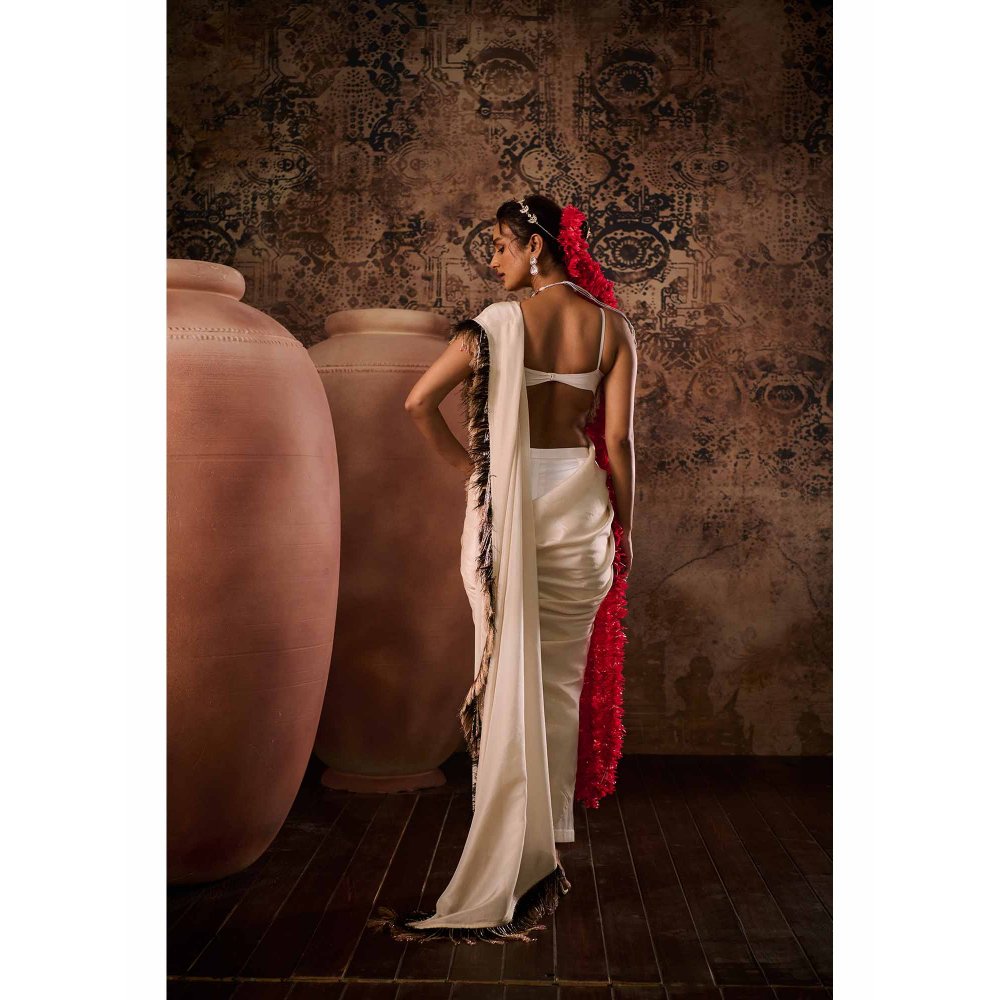 Masumi Mewawalla Multicolor Embellished Pre Drape Saree with Stitched Blouse