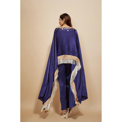 Masumi Mewawalla Blue Embroidered Kaftan with Pant (Set of 2)