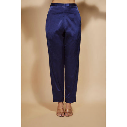 Masumi Mewawalla Blue Embroidered Kaftan with Pant (Set of 2)