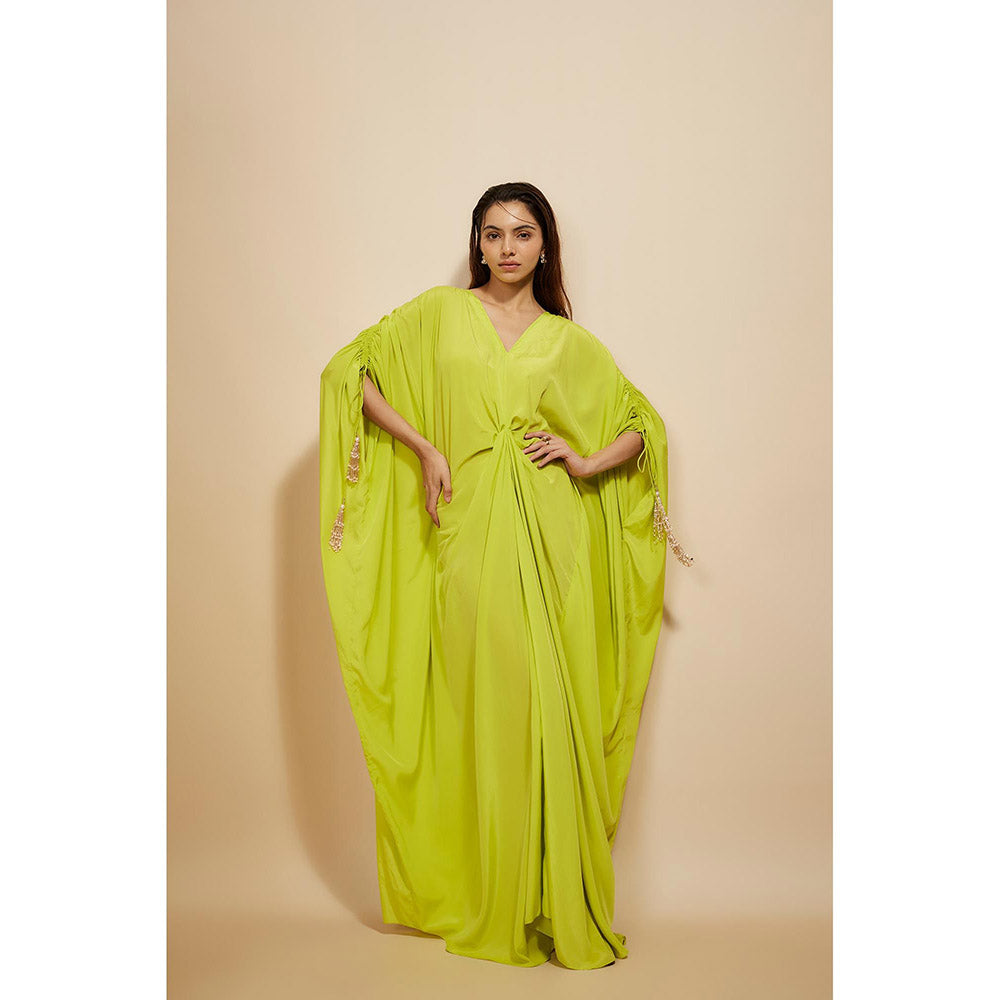 Masumi Mewawalla Neon Green Kaftan Dress