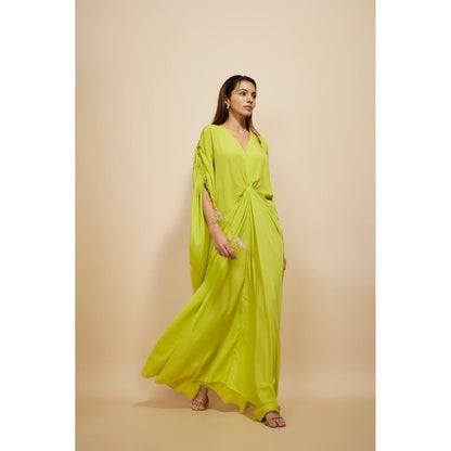Masumi Mewawalla Neon Green Kaftan Dress