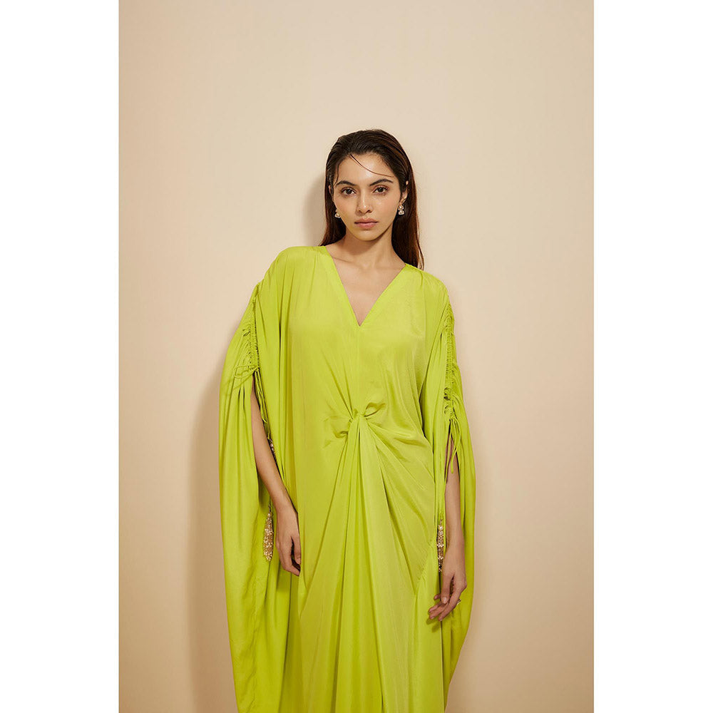 Masumi Mewawalla Neon Green Kaftan Dress