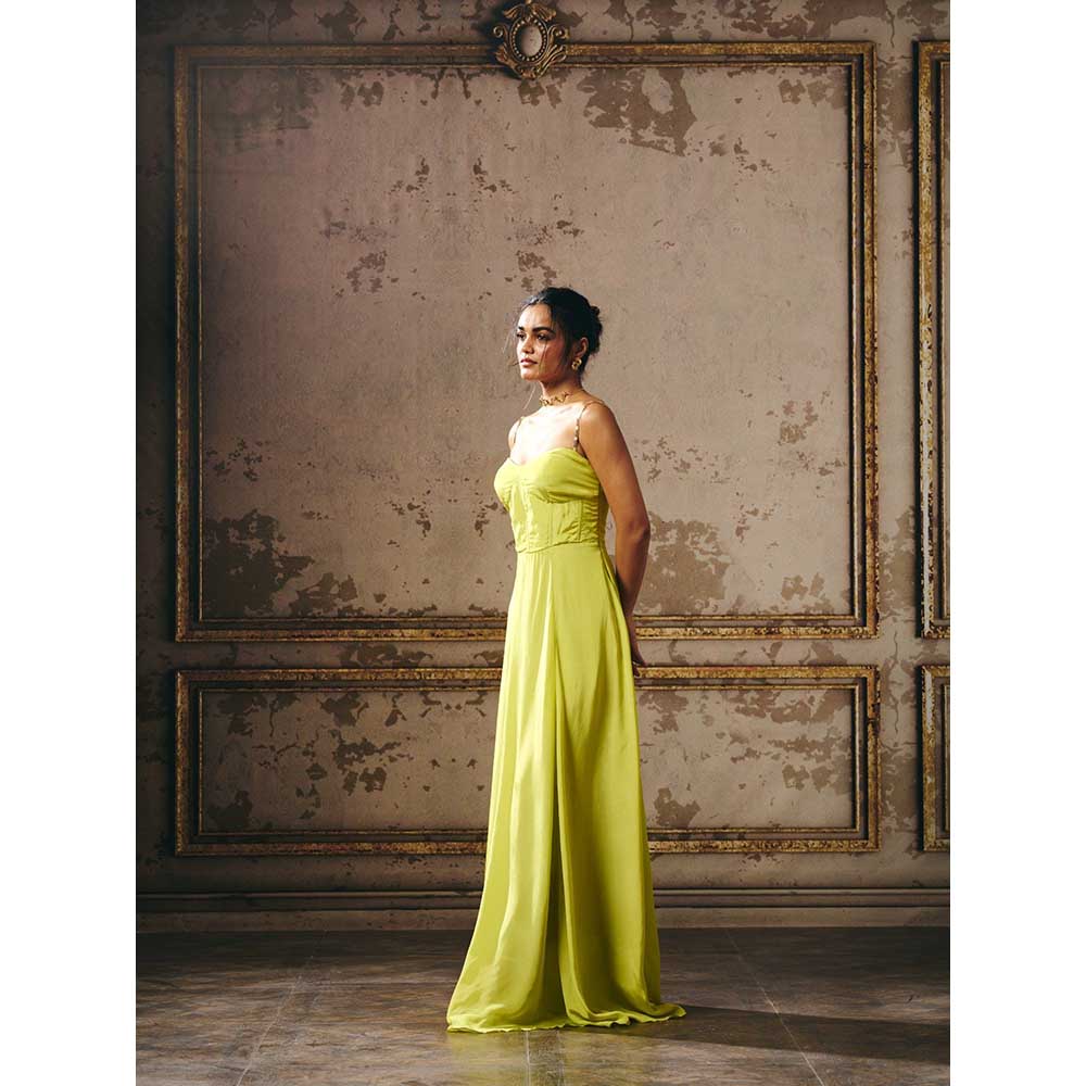 Masumi Mewawalla Green Corset Gown