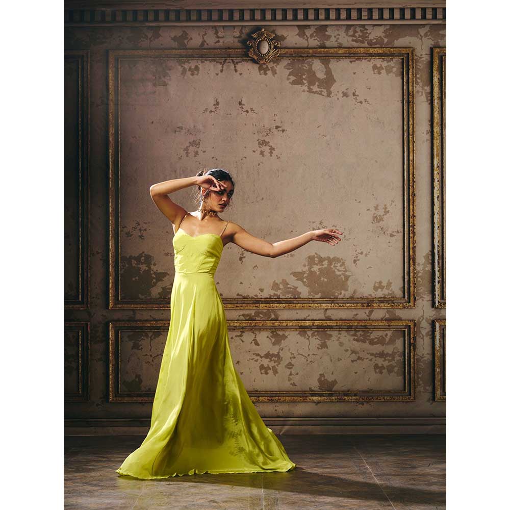 Masumi Mewawalla Green Corset Gown