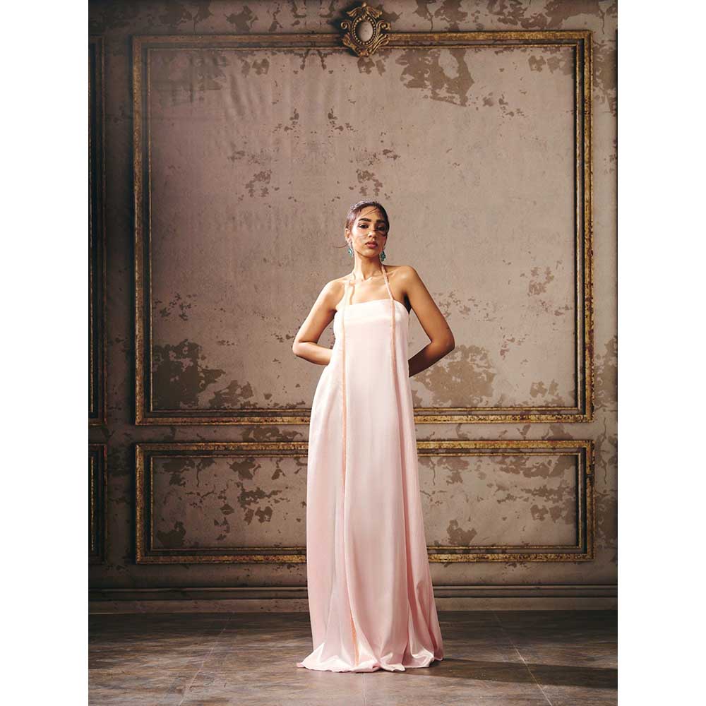 Masumi Mewawalla Baby Pink Trapeze Gown
