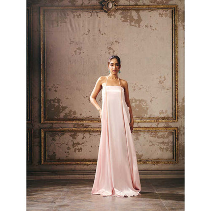 Masumi Mewawalla Baby Pink Trapeze Gown