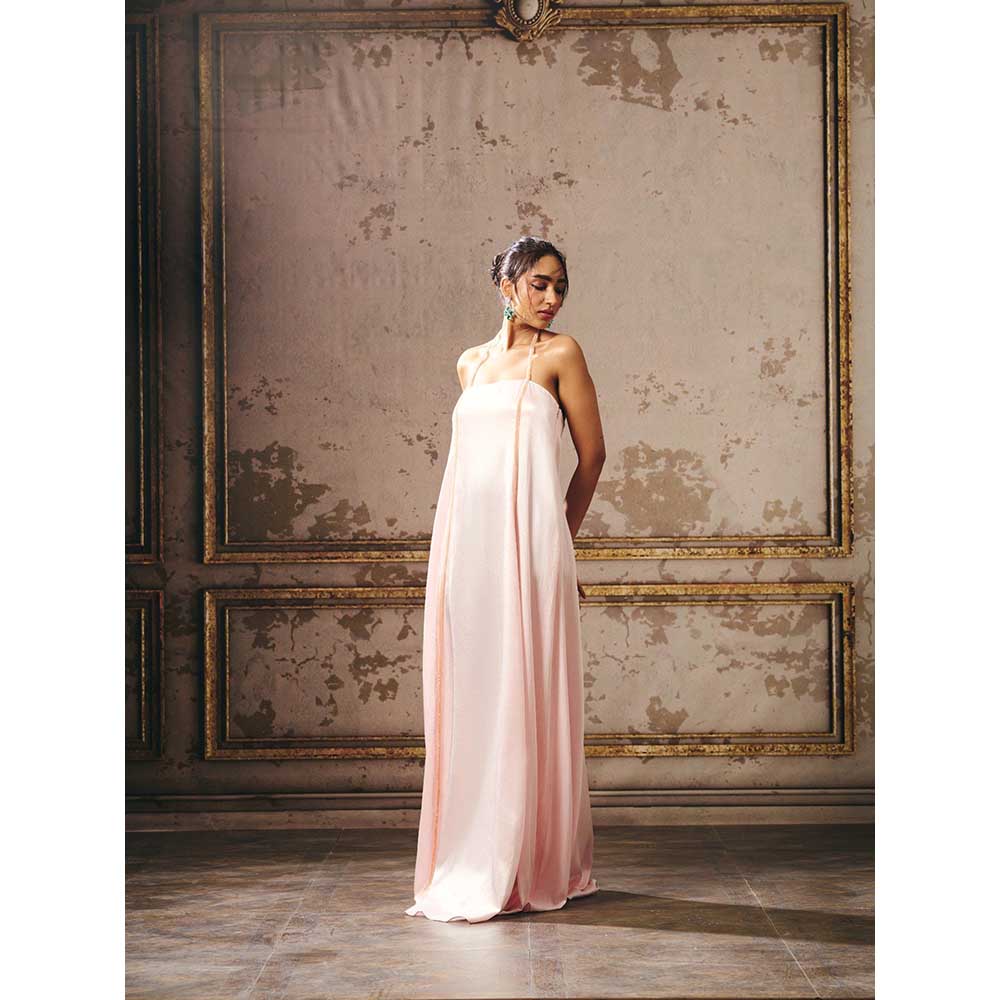 Masumi Mewawalla Baby Pink Trapeze Gown