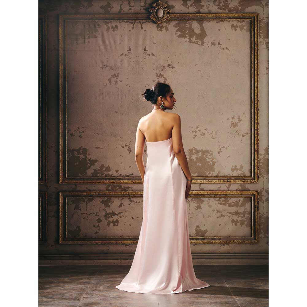Masumi Mewawalla Baby Pink Trapeze Gown