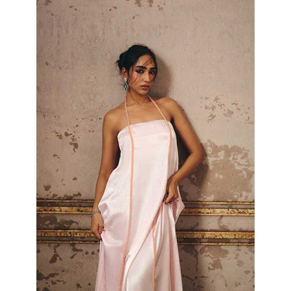 Masumi Mewawalla Baby Pink Trapeze Gown