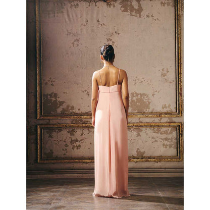 Masumi Mewawalla Peach Roached Gown
