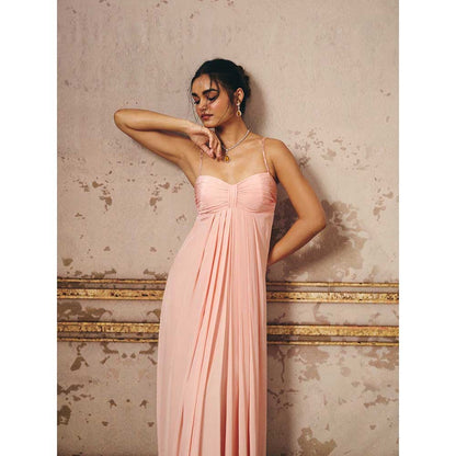 Masumi Mewawalla Peach Roached Gown