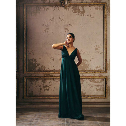 Masumi Mewawalla Bottle Green Gown