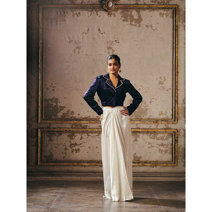Masumi Mewawalla White Skirt with Jacket (Set of 2)