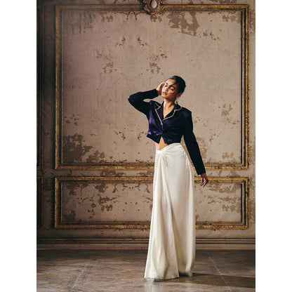 Masumi Mewawalla White Skirt with Jacket (Set of 2)