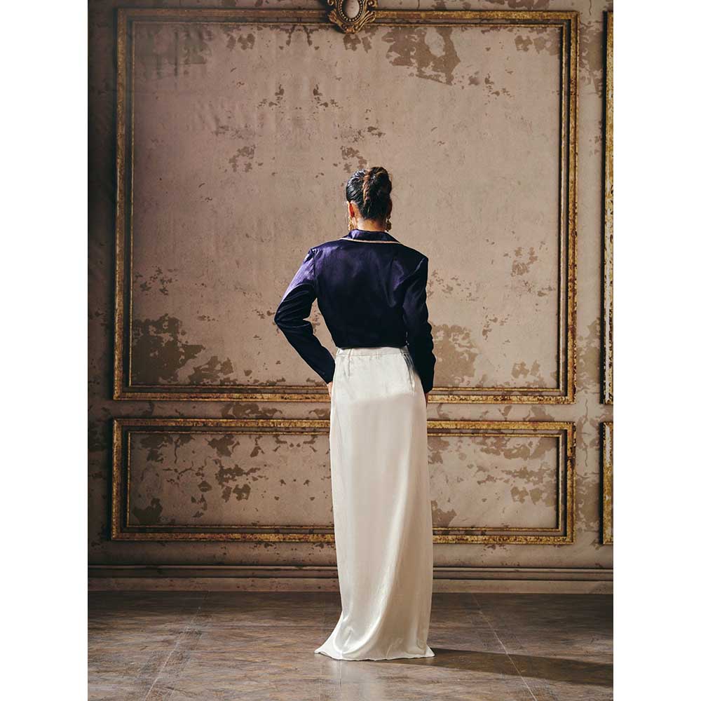 Masumi Mewawalla White Skirt with Jacket (Set of 2)