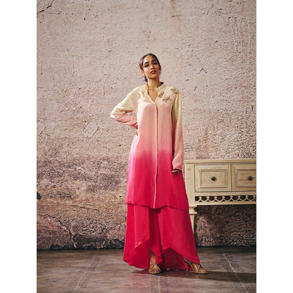 Masumi Mewawalla Pink Kurta with Palazzo (Set of 2)