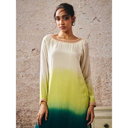 Masumi Mewawalla Beige Ombre Kurta with Pant (Set of 2)