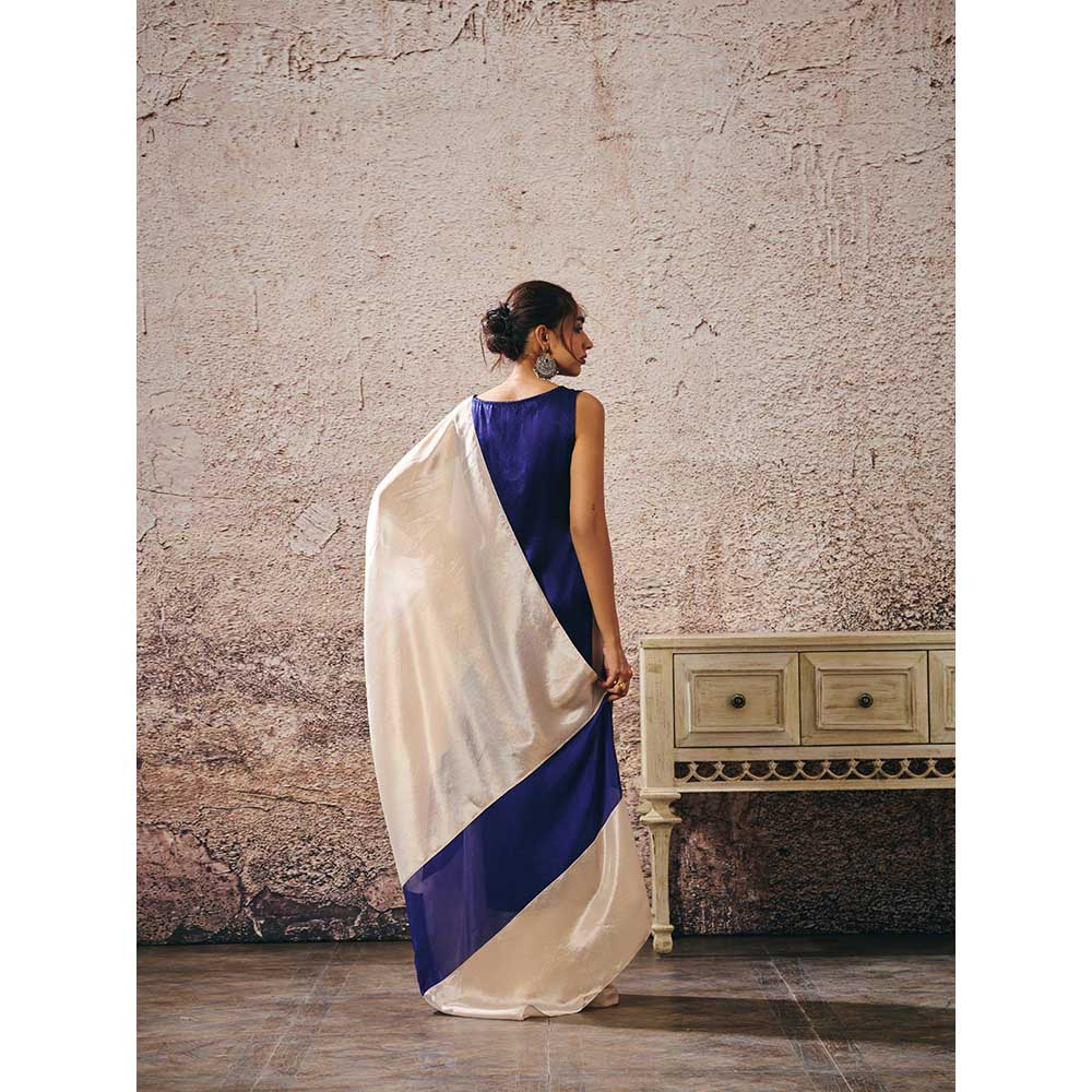 Masumi Mewawalla Blue Tissue Kurta with Palazzo and Dupatta (Set of 3)