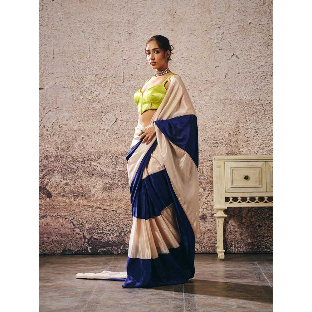 Masumi Mewawalla Multi-Colour Colour Block Saree with Stitched Blouse
