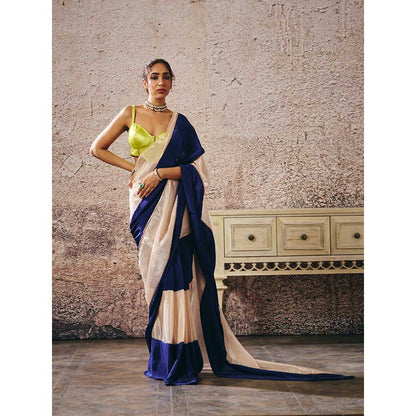 Masumi Mewawalla Multi-Colour Colour Block Saree with Stitched Blouse
