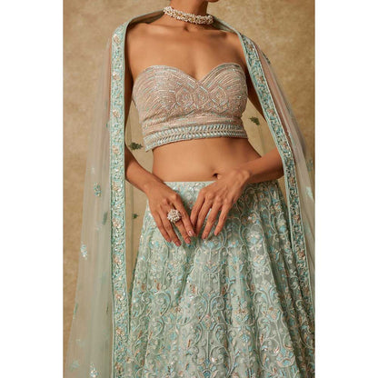 Masumi Mewawalla Embroidered Lehenga with Stitched Blouse and Dupatta (Set of 3)