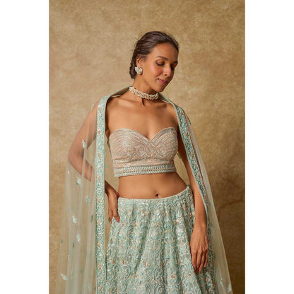 Masumi Mewawalla Embroidered Lehenga with Stitched Blouse and Dupatta (Set of 3)