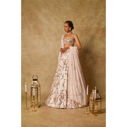 Masumi Mewawalla Sequin Embroidered Lehenga with Stitched Blouse and Dupatta (Set of 3)