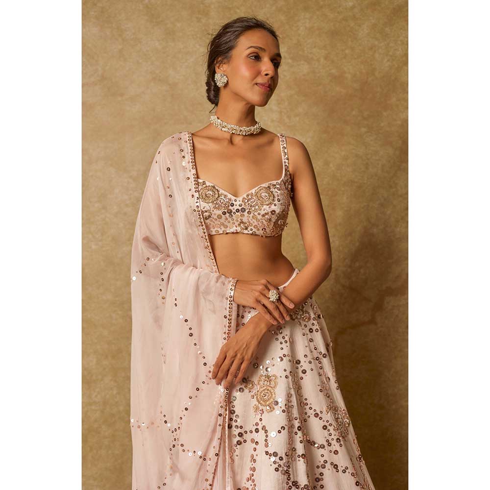 Masumi Mewawalla Sequin Embroidered Lehenga with Stitched Blouse and Dupatta (Set of 3)