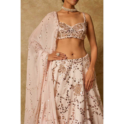 Masumi Mewawalla Sequin Embroidered Lehenga with Stitched Blouse and Dupatta (Set of 3)