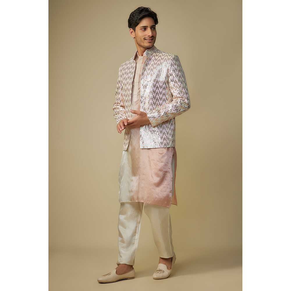 Masumi Mewawalla Multicolor Sequence Jacket with Kurta and Pant (Set of 3)