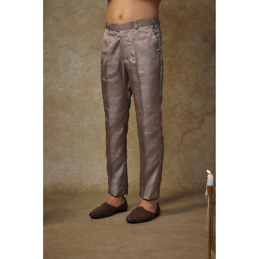 Masumi Mewawalla Grey Embroidered Jacket with Kurta and Pant (Set of 3)